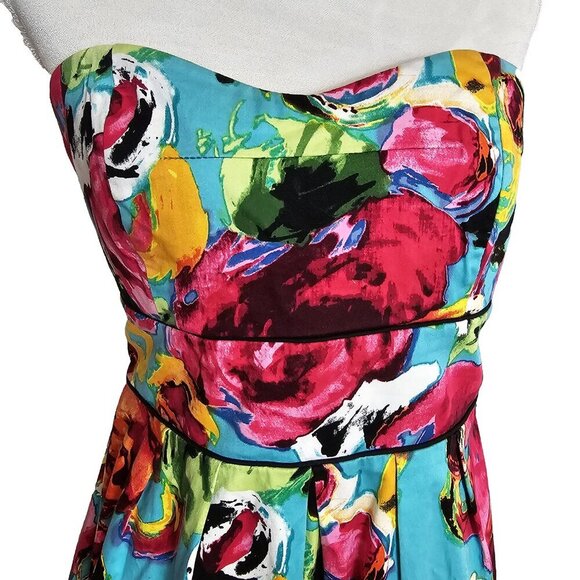 Vibrant Arden B Bright Floral Strapless Mini Dress - Picture 5 of 5